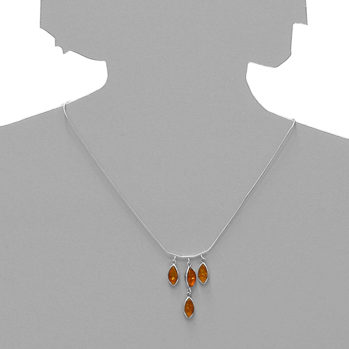 089-290010-0450s Collier Silber 925/000, 45 cm, Bernstein