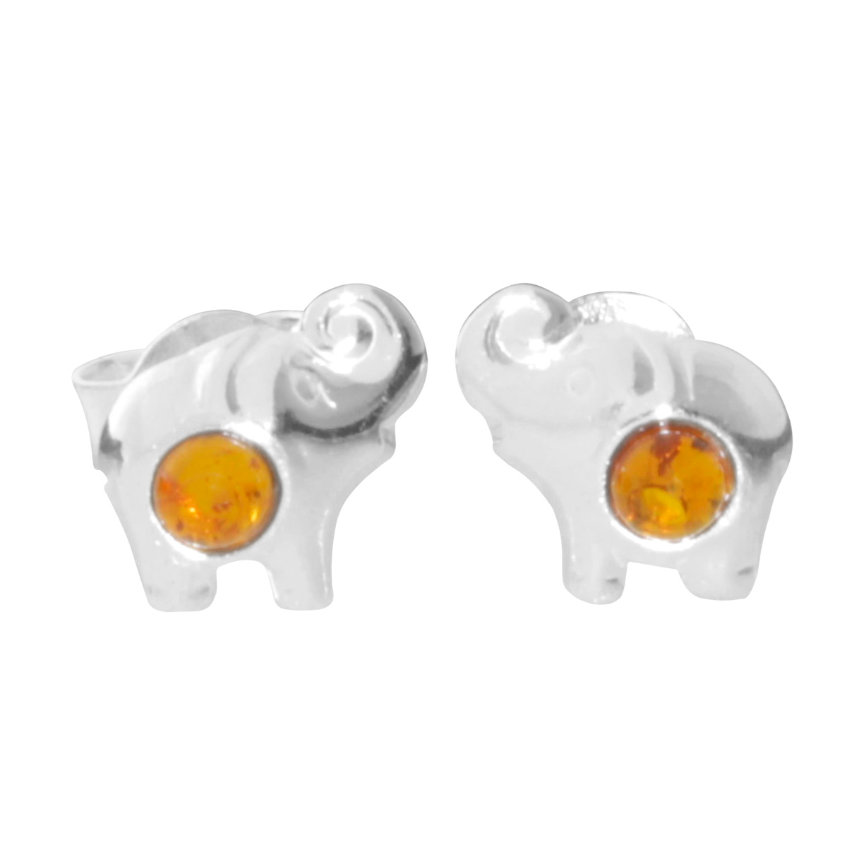 098-262267-01002 Ohrstecker Silber 925/000, Elefant, Bernstein