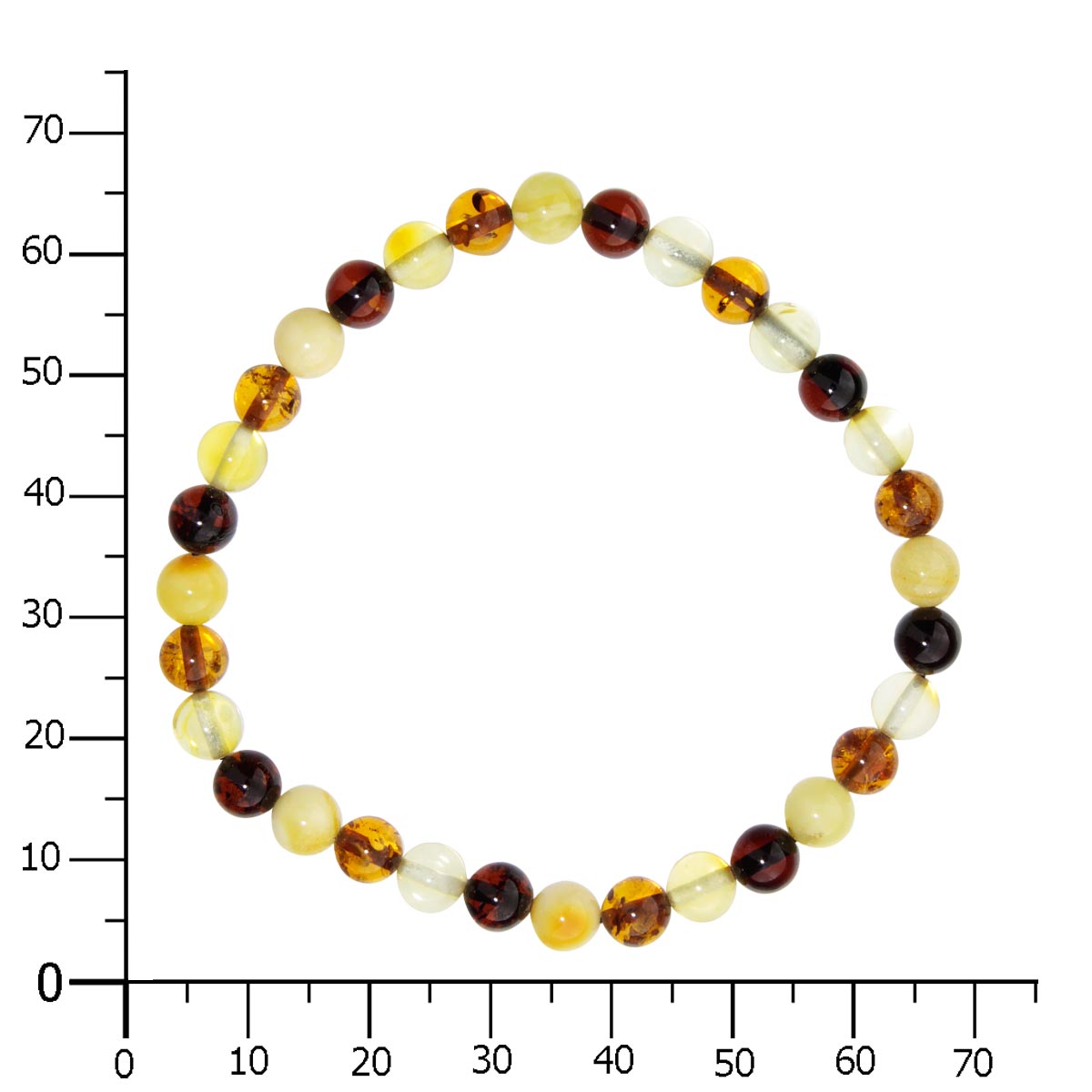 058-410013-0619k Bernsteinarmband, Kugel 6 mm, 19 cm, Gummizug