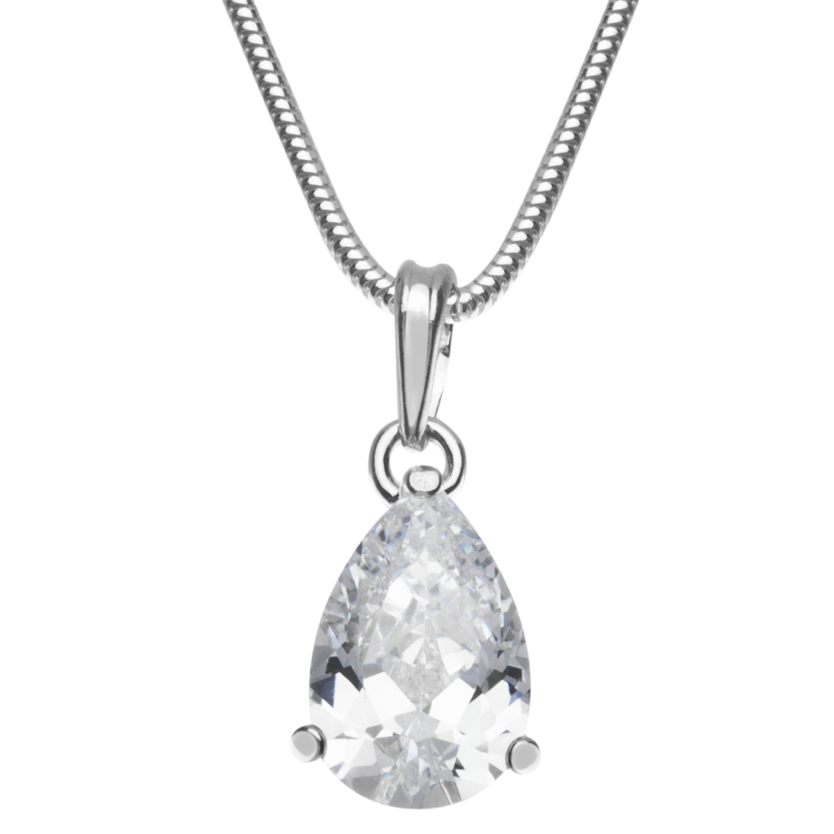 043-201691-A142 Kette mit Anhänger Silber 925/000, Zirkonia, weiß, 42 cm