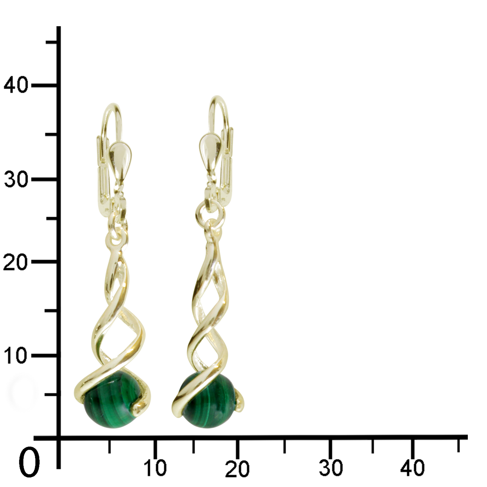 Ohrhänger Gold 333/000, Malachit  Ohrhänger Gold 333/000, Malachit