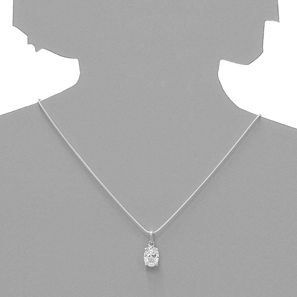 043-201692-0100s Kette mit Anhänger Silber 925/000, Zirkonia, weiß, 42 cm