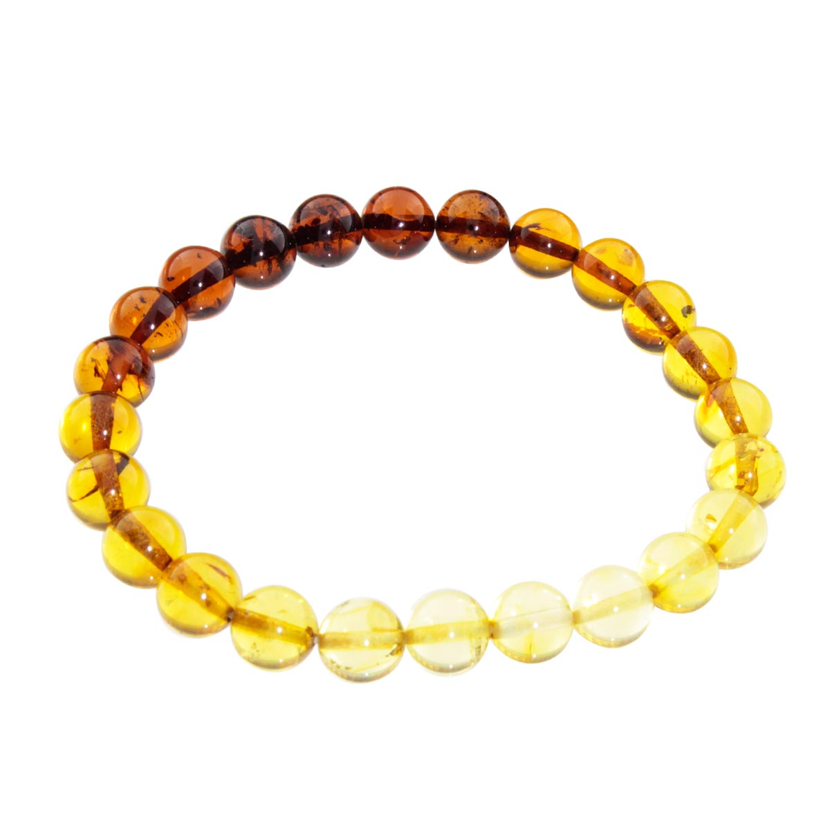 058-410016-0819 Bernsteinarmband, Kugel 8 mm, 19 cm, Gummizug