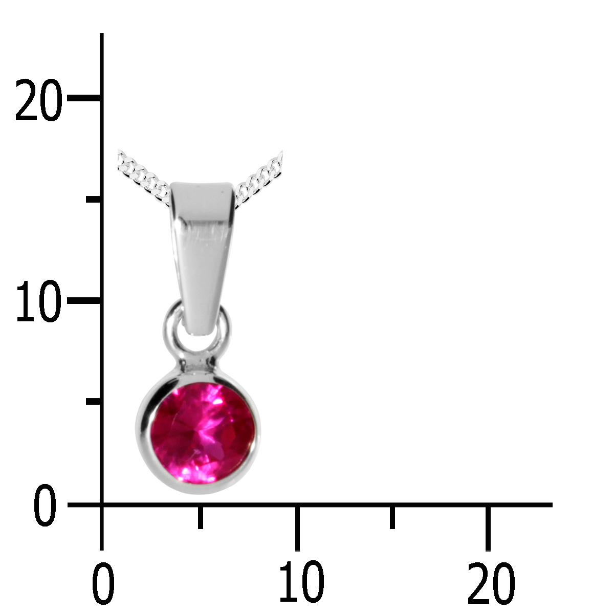 001-203644-A342k Kette mit Anhänger Silber 925/000, 42 cm, sy. Rubin