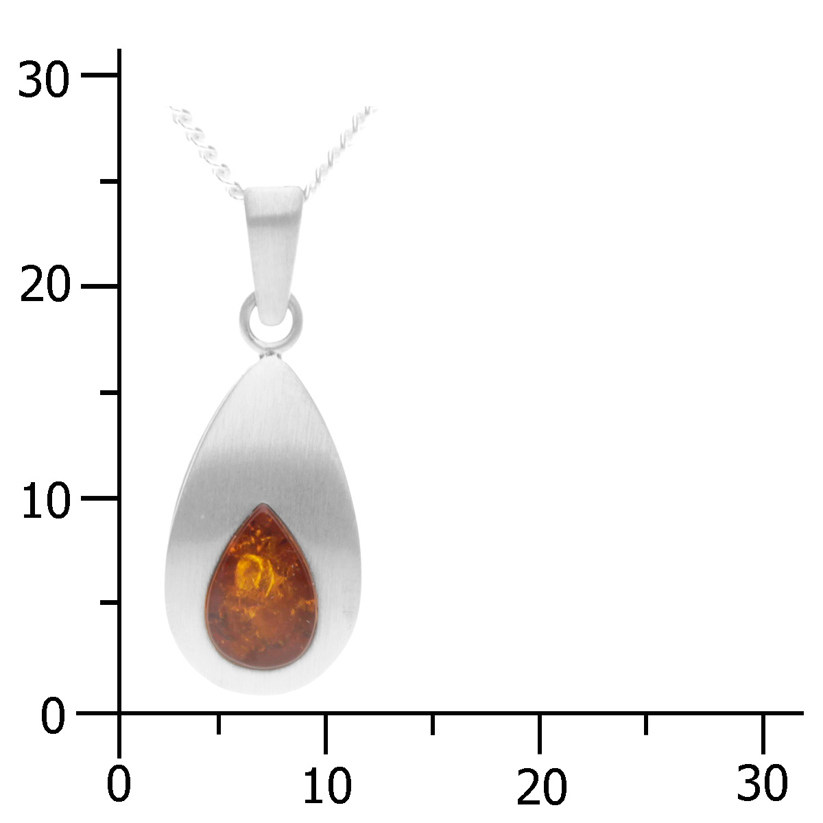 001-203440-A146k Kette mit Anhänger Silber 925/000, 45 cm, Bernstein