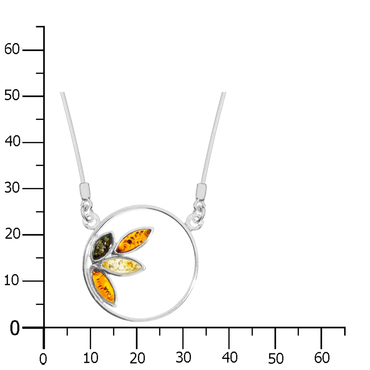 098-295241-0440k Collier Silber 925/000, 44 cm, Bernstein