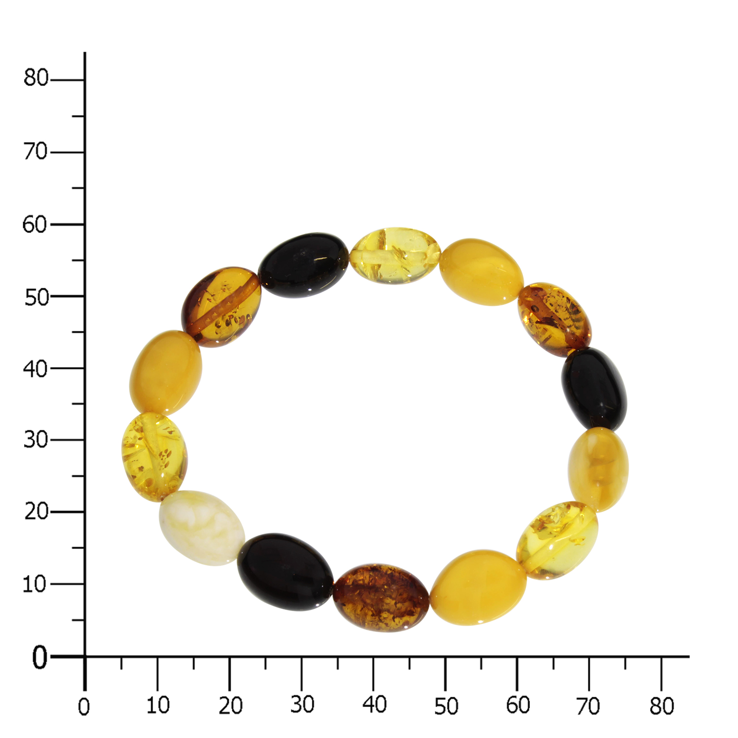 069-98K001-0208k Bernsteinarmband, Gummizug
