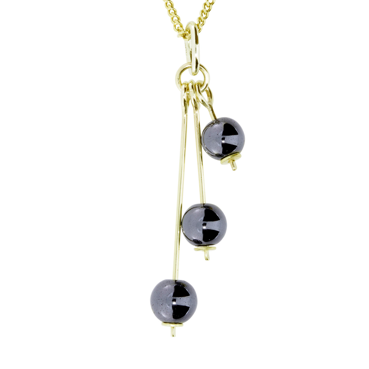 001-103579-1200 Kette mit Anhänger Gold 333/000, 42 cm,  Hämatit