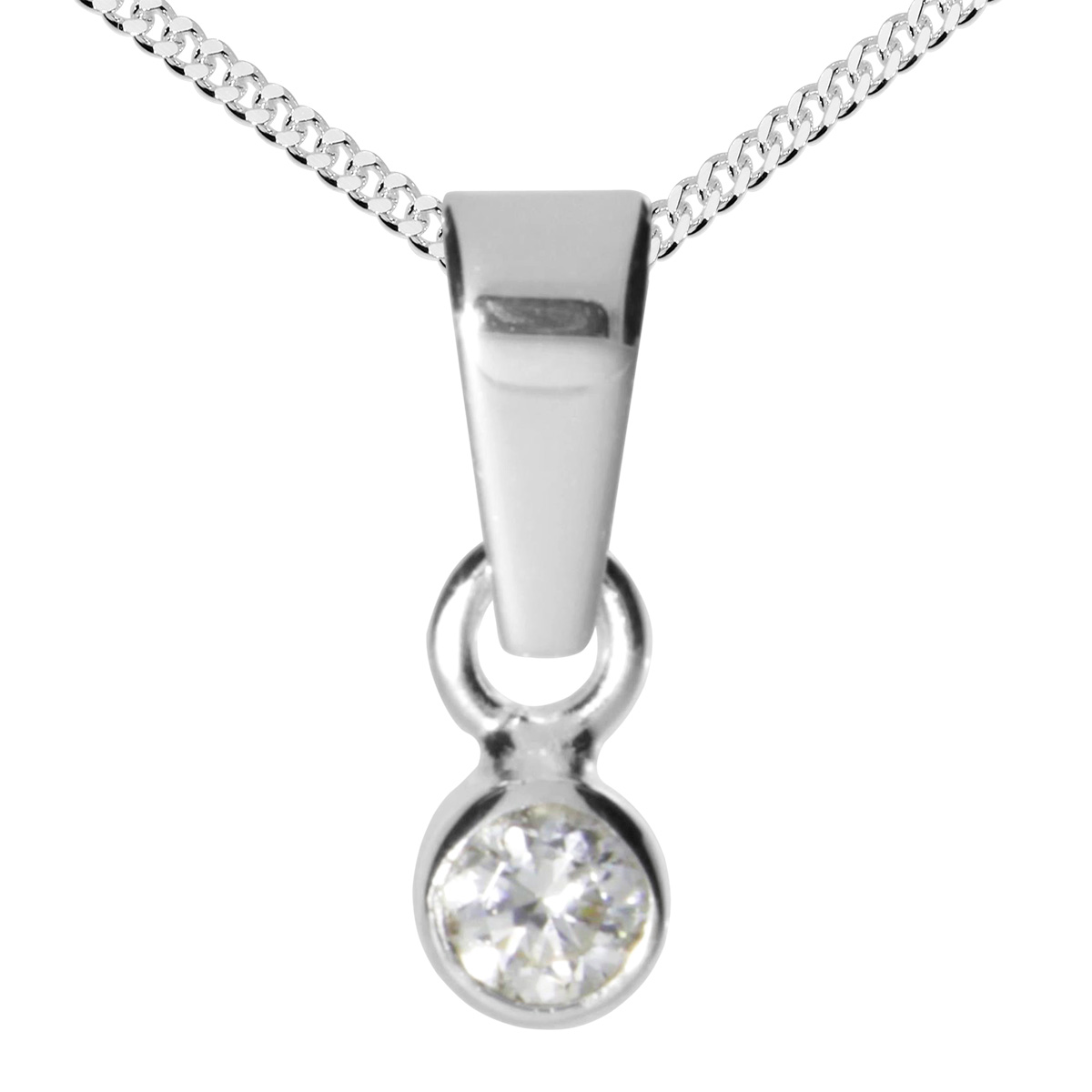 001-203642-A142 Kette mit Anhänger Silber 925/000, 42 cm, Zirkonia