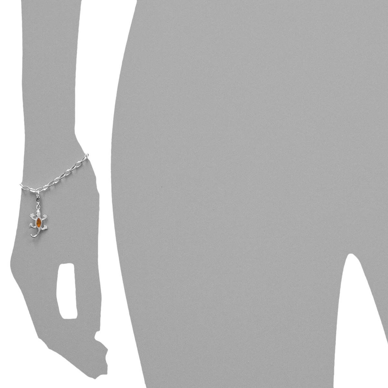 098-200485-0200s Charm Silber 925/000, Salamander,  Bernstein