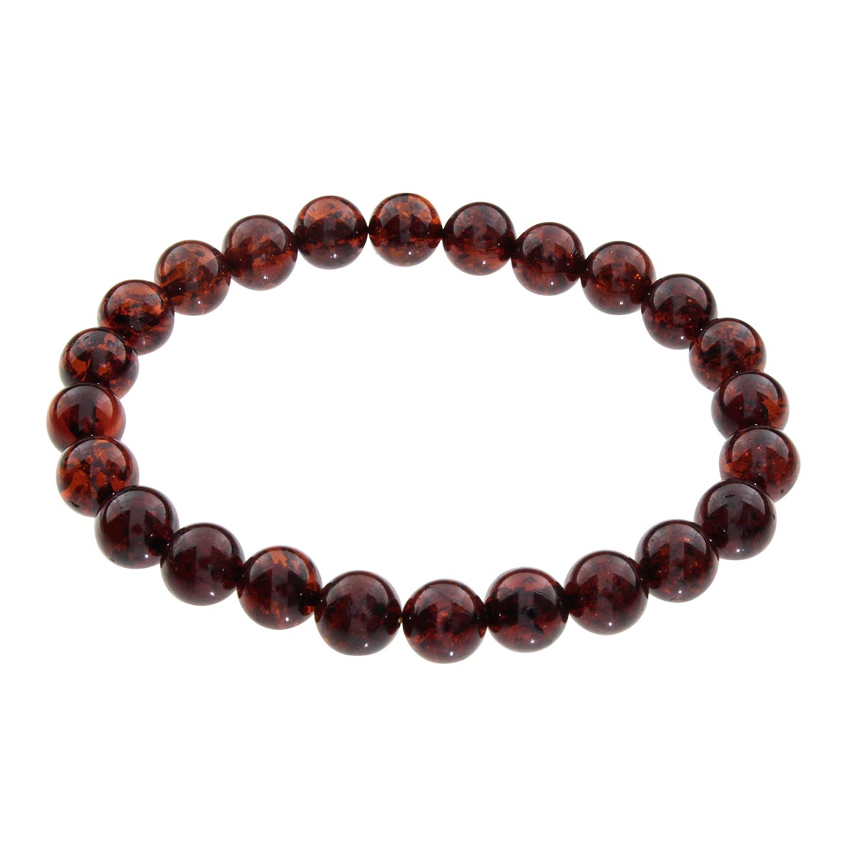 058-410015-0819 Bernsteinarmband, Kugel 8 mm, 19 oder 21 cm, Gummizug