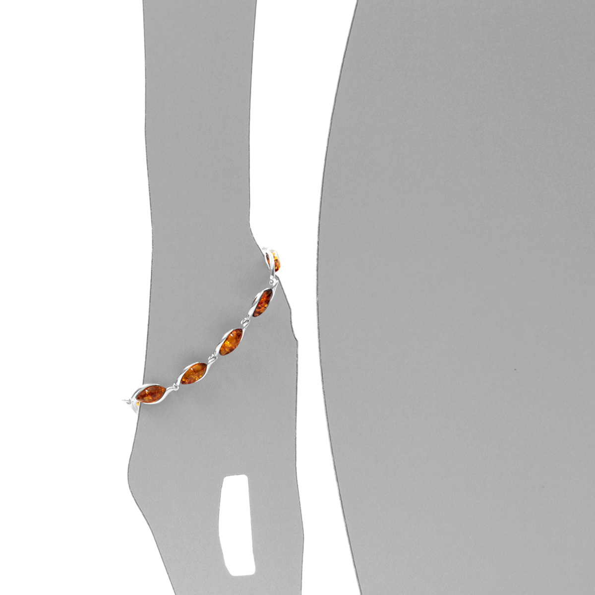 105-210021-0100s Armband, Silber 925/000, Bernstein