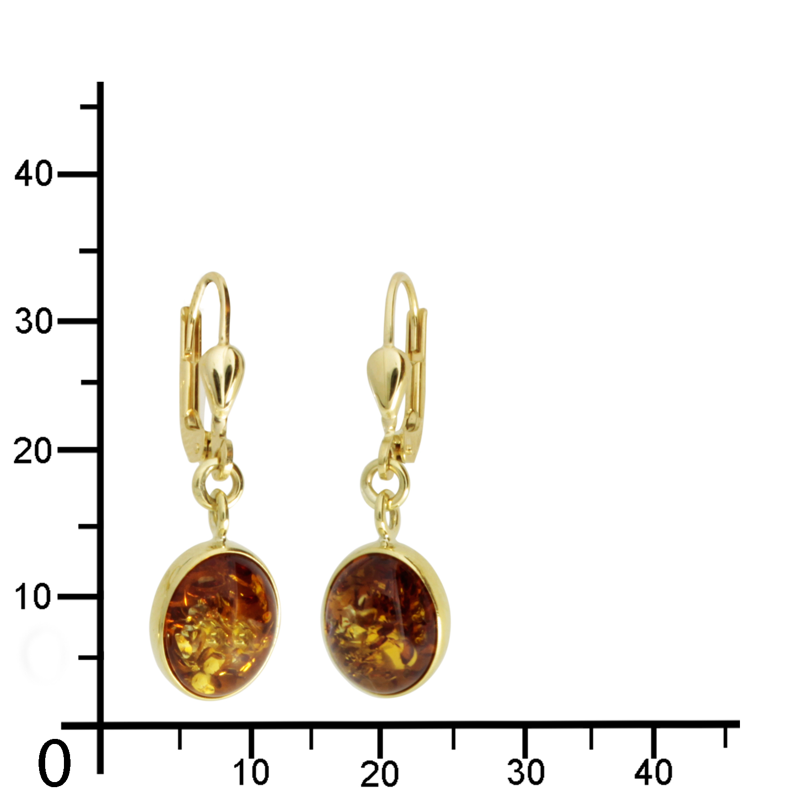 Ohrhänger Gold 333/000, Bernstein
