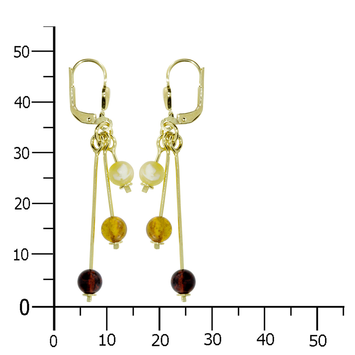 001-163276-0001k Ohrhänger Gold 333/000, Bernstein