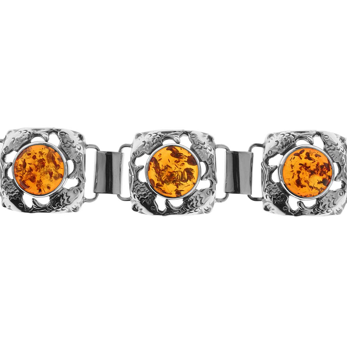 4250054222385-PT01 Armband Fischland, Silber 925/000, oxyd., Bernstein