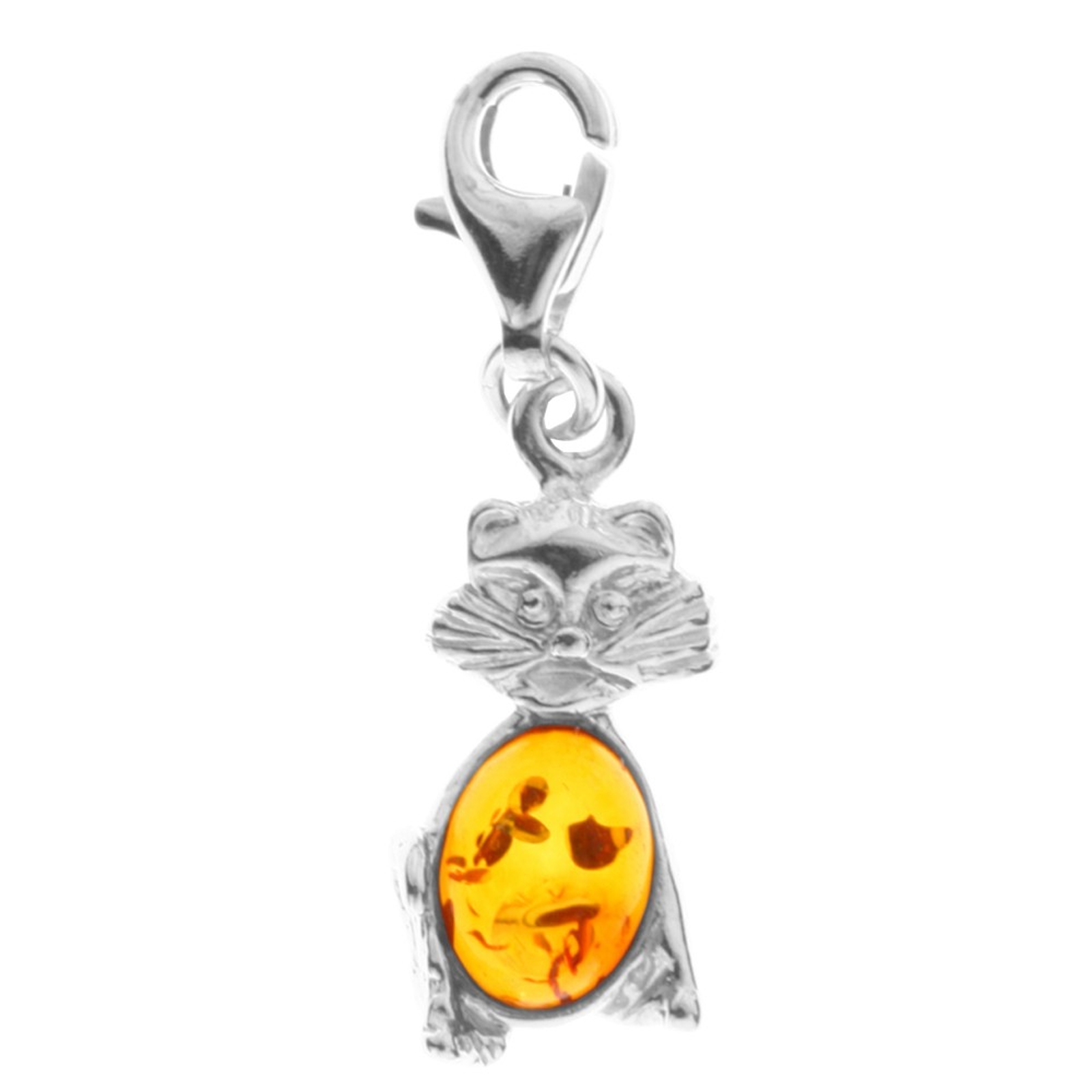 098-200120-0200 Charm Silber 925/000, Katze, Bernstein