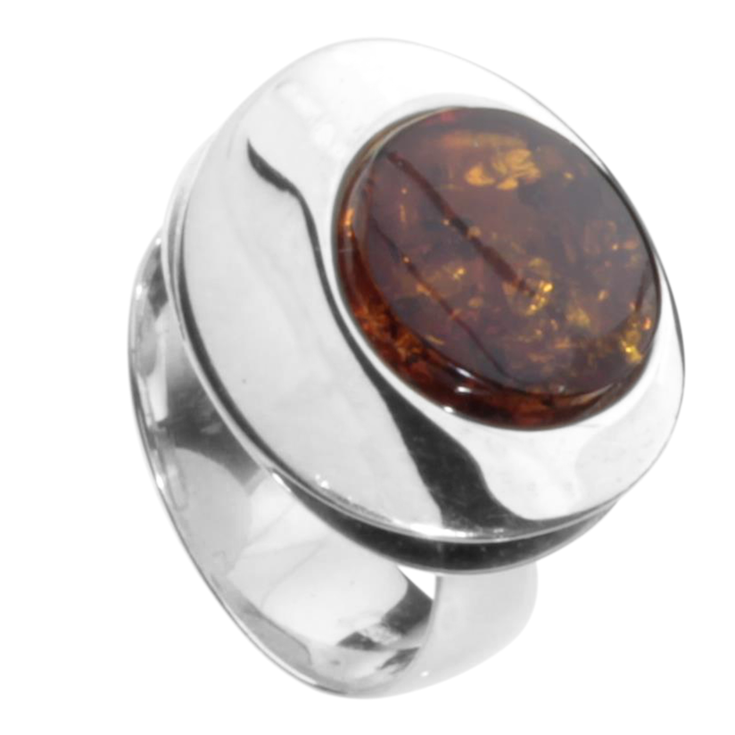 001-273402-0100 Ring Silber 925/000, Bernstein -Größe wählbar-