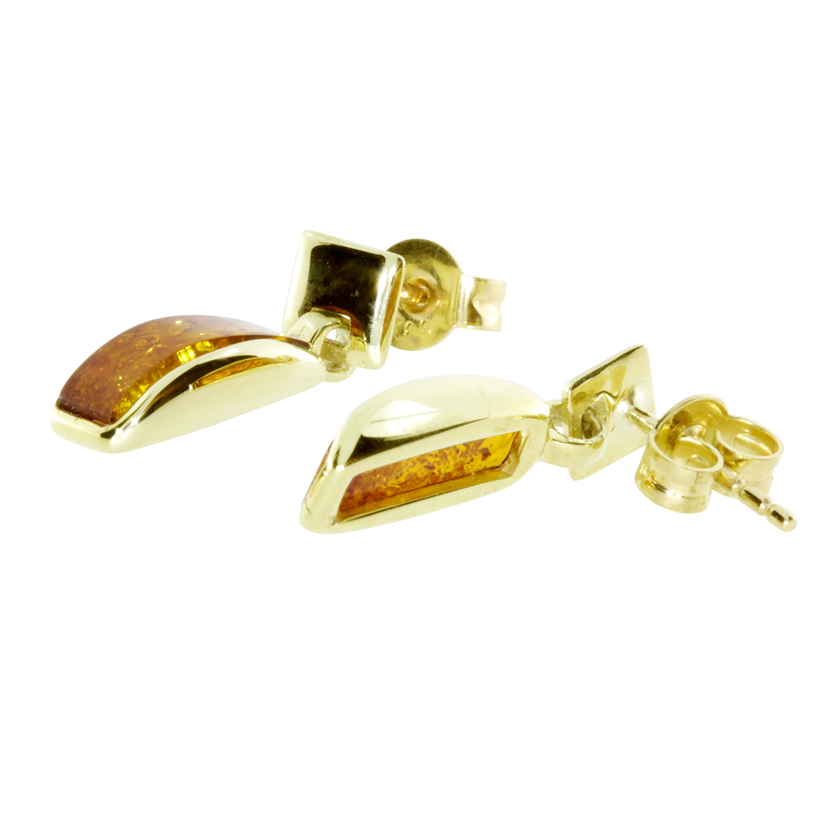 001-163235-00011 Ohrstecker Gold 333/000, Bernstein