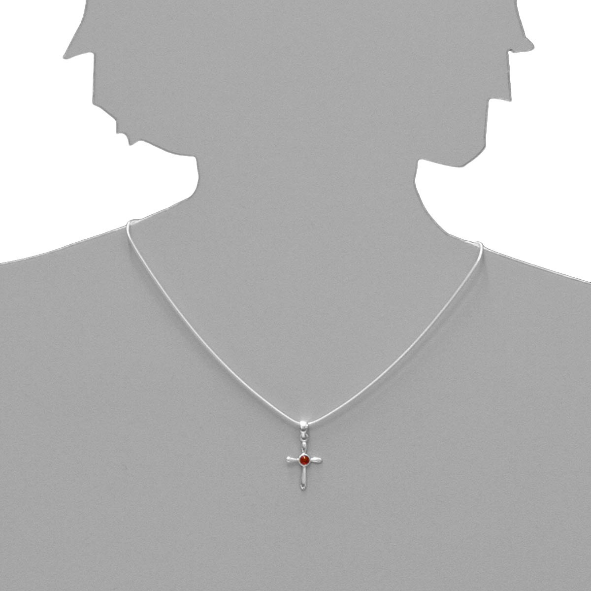 001-203429-0001s Anhänger Silber 925/000, Kreuz, Bernstein