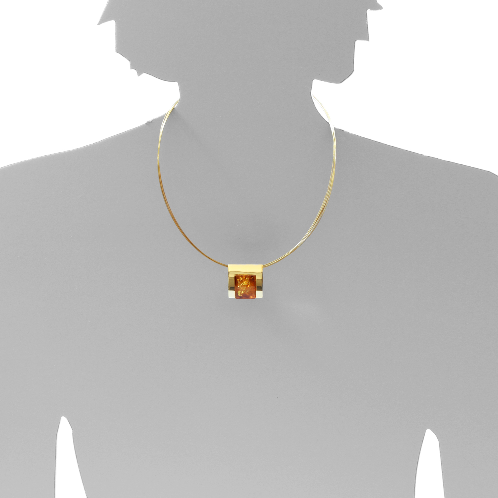 001-103476-0001s Anhänger Gold 333/000, Bernstein