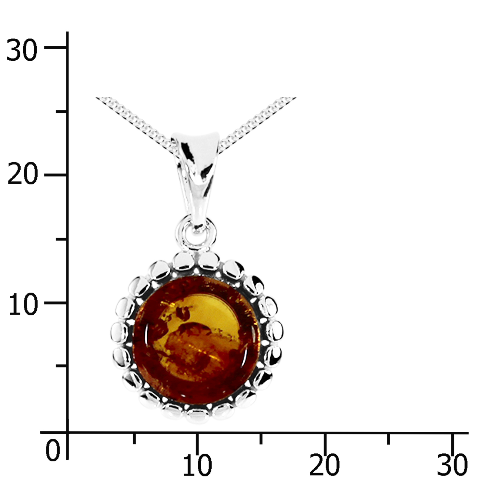 Kette mit Anhänger Silber 925/000, Bernstein -Länge wählbar- Kette mit Anhänger Silber 925/000, Bernstein -Länge wählbar-