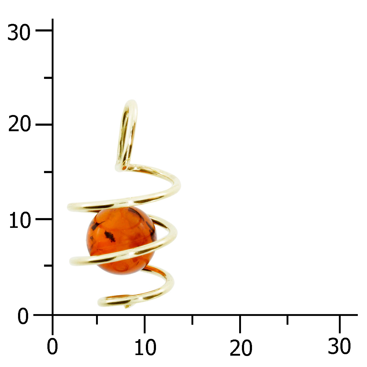 001-103149-0001k Anhänger Gold 333/000, Bernstein