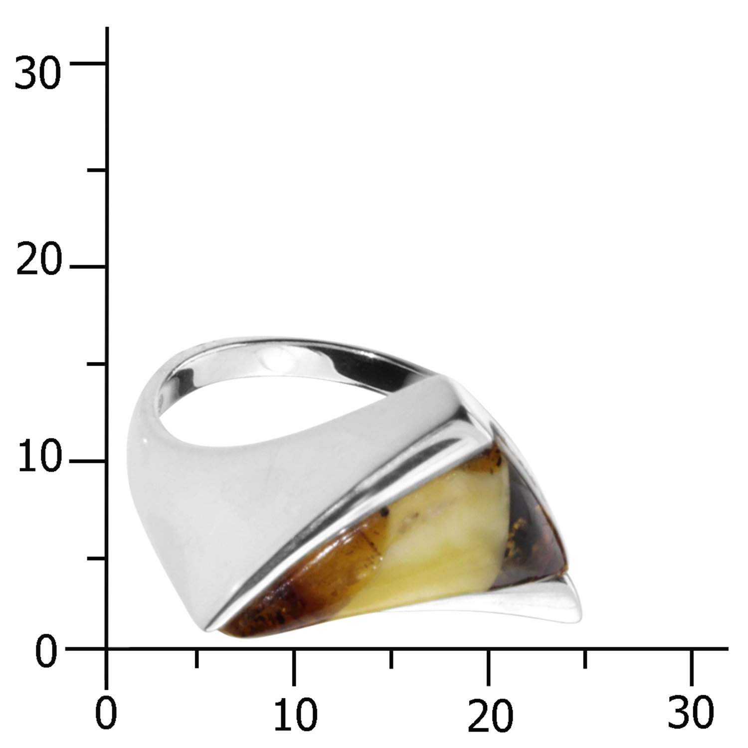 001-272141-0005k Ring Silber 925/000, Bernstein-Mosaik -Größe wählbar-