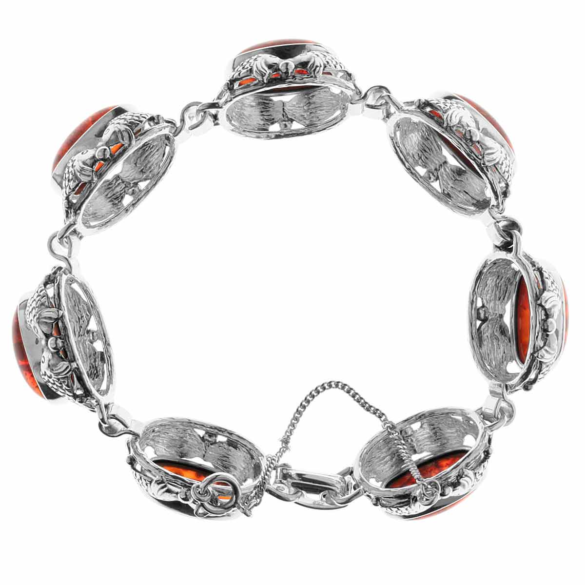 4250054222378-PT02 Armband Fischland, Silber 925/000, oxyd., Bernstein