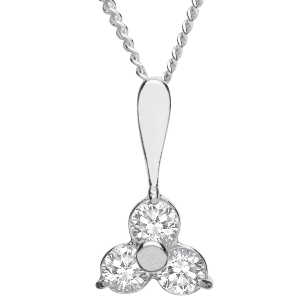 043-201653-A142 Kette mit Anhänger Silber 925/000, Zirkonia, weiß, 42 cm
