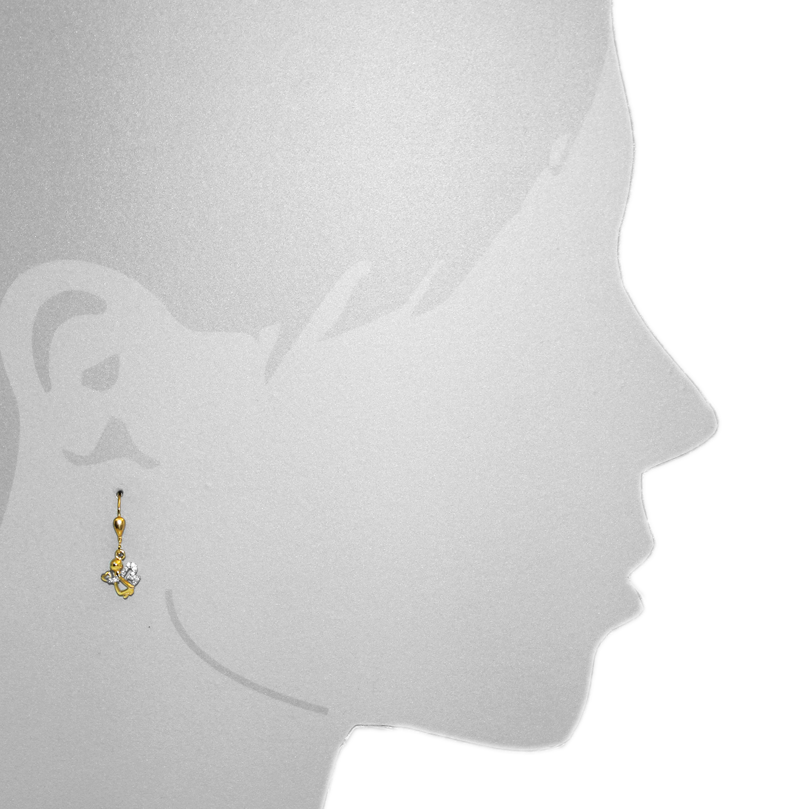 Ohrhänger Gold 333/000, Engel, Zirkonia