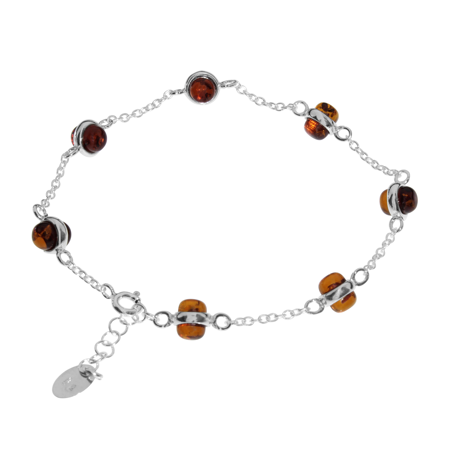 089-210190-0100 Armband, Silber 925/000, Bernstein