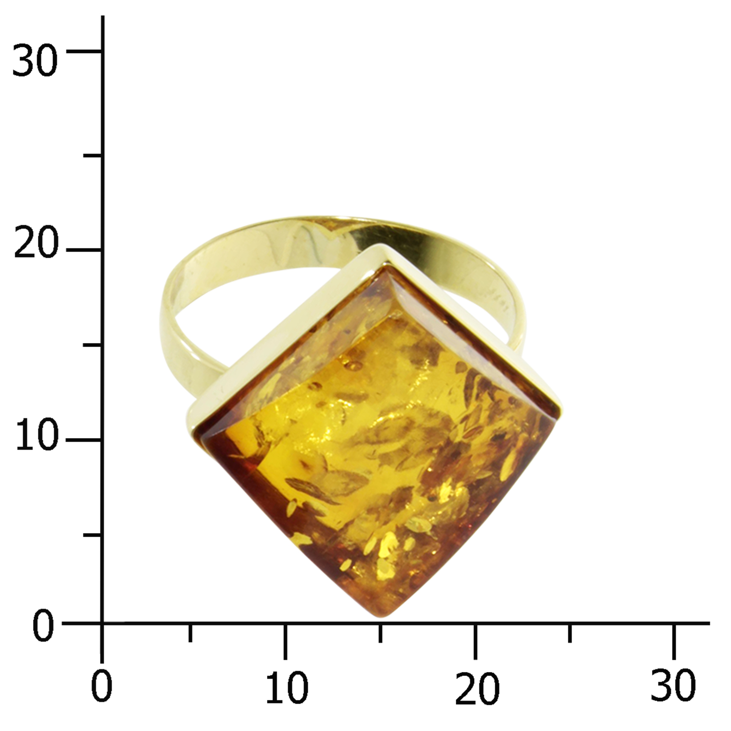 Ring Gold 333/000, Bernstein -Größe wählbar-