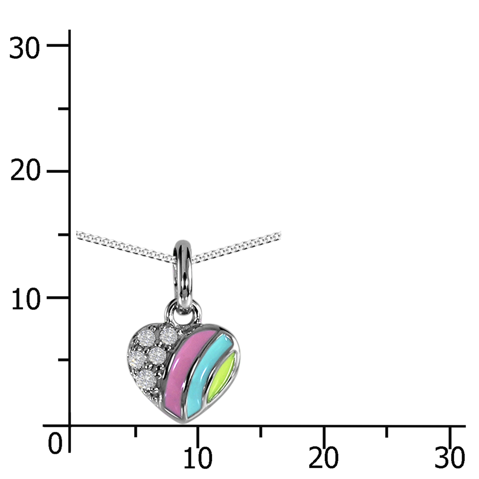 Kette mit Anhänger "Herz" Silber 925/000,  Zirkonia -Länge wählbar-       Kette mit Anhänger "Herz" Silber 925/000,  Zirkonia -Länge wählbar-