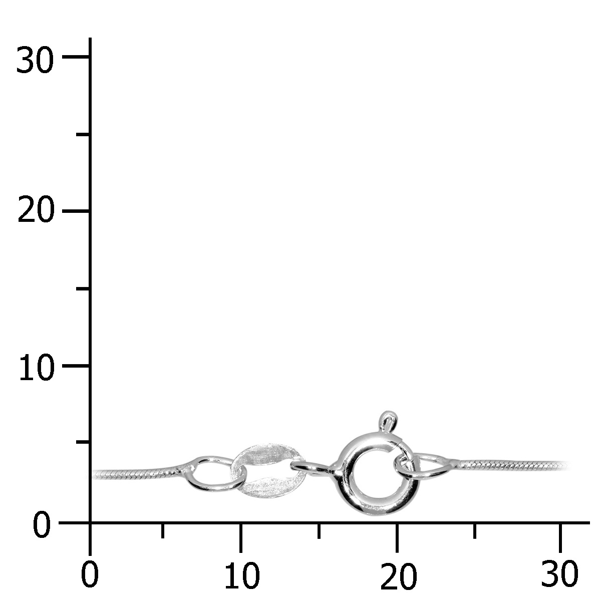 4250054289159-PT04 Kette Silber 925/000, Schlange 0,8 mm - Länge wählbar -