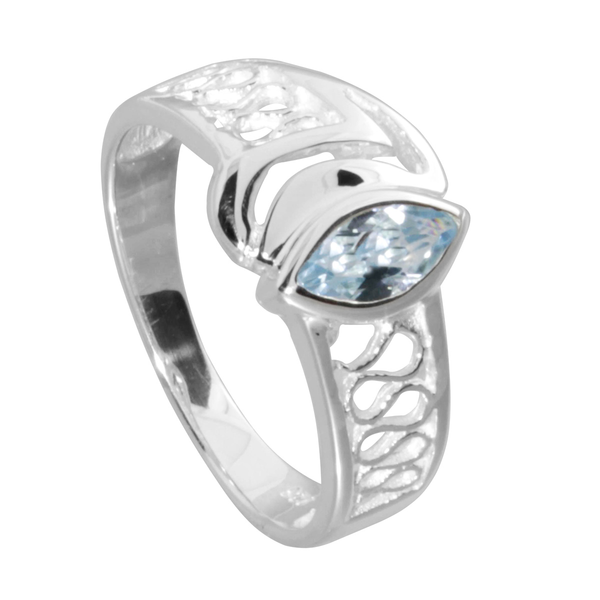 Ring Silber 925/000, Blautopas -Größe wählbar-