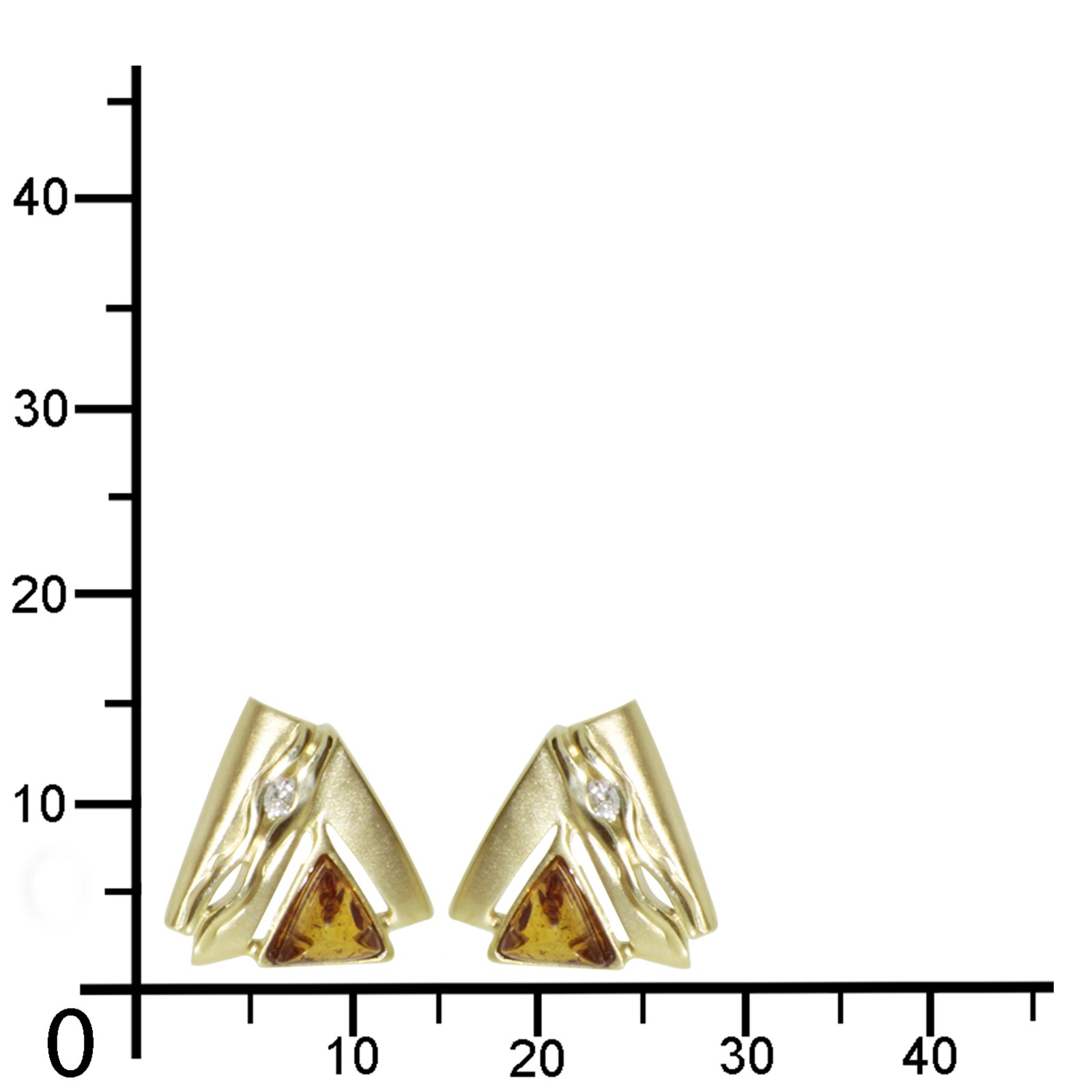 Ohrstecker Gold 585/000, Bernstein/Brillant Ohrstecker Gold 585/000, Bernstein/Brillant