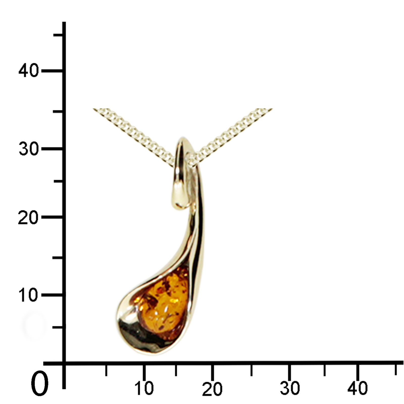 Kette mit Anhänger Gold 375/000,  42 oder 45 cm, Bernstein  Kette mit Anhänger Gold 375/000,  42 oder 45 cm, Bernstein