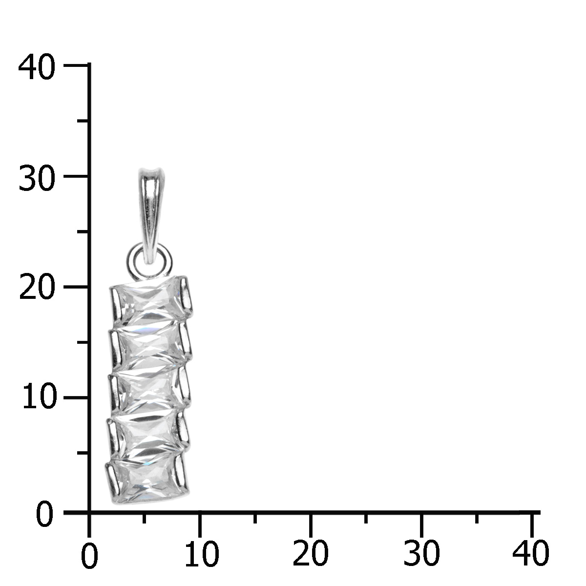 043-201660-0100k Anhänger Silber 925/000, Zirkonia, weiß