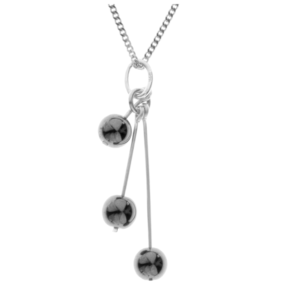 001-203579-1200 Kette mit Anhänger Silber 925/000, Hämatit, 42 oder 45 cm