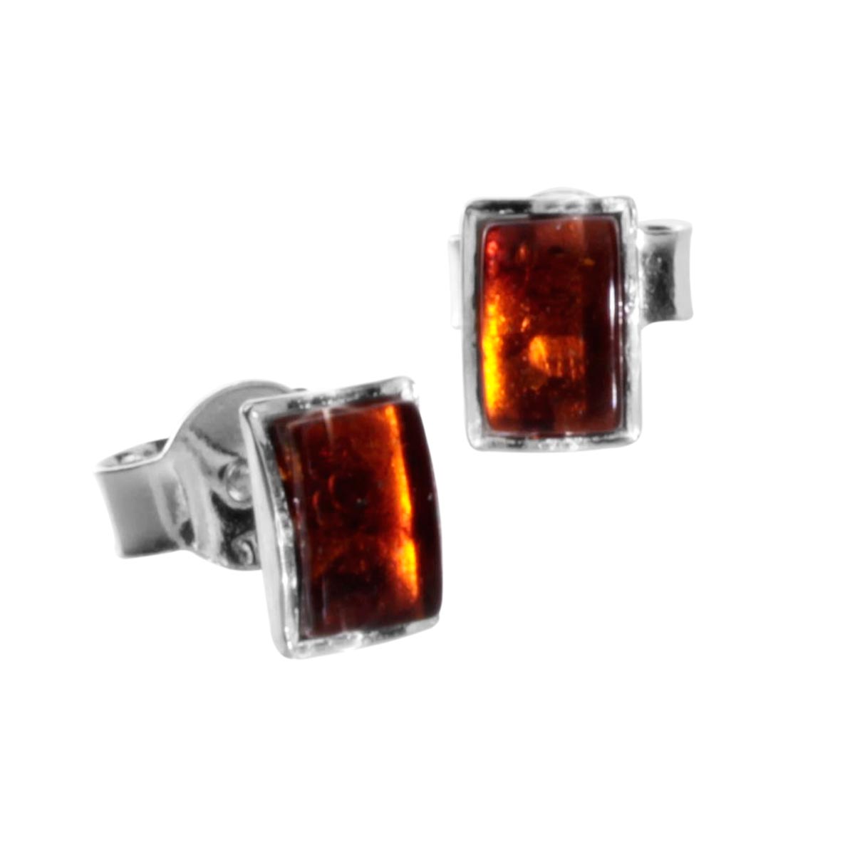 089-260160-01005914825b648a5 Ohrstecker 6x4 gefasst, Silber 925/000, Bernstein