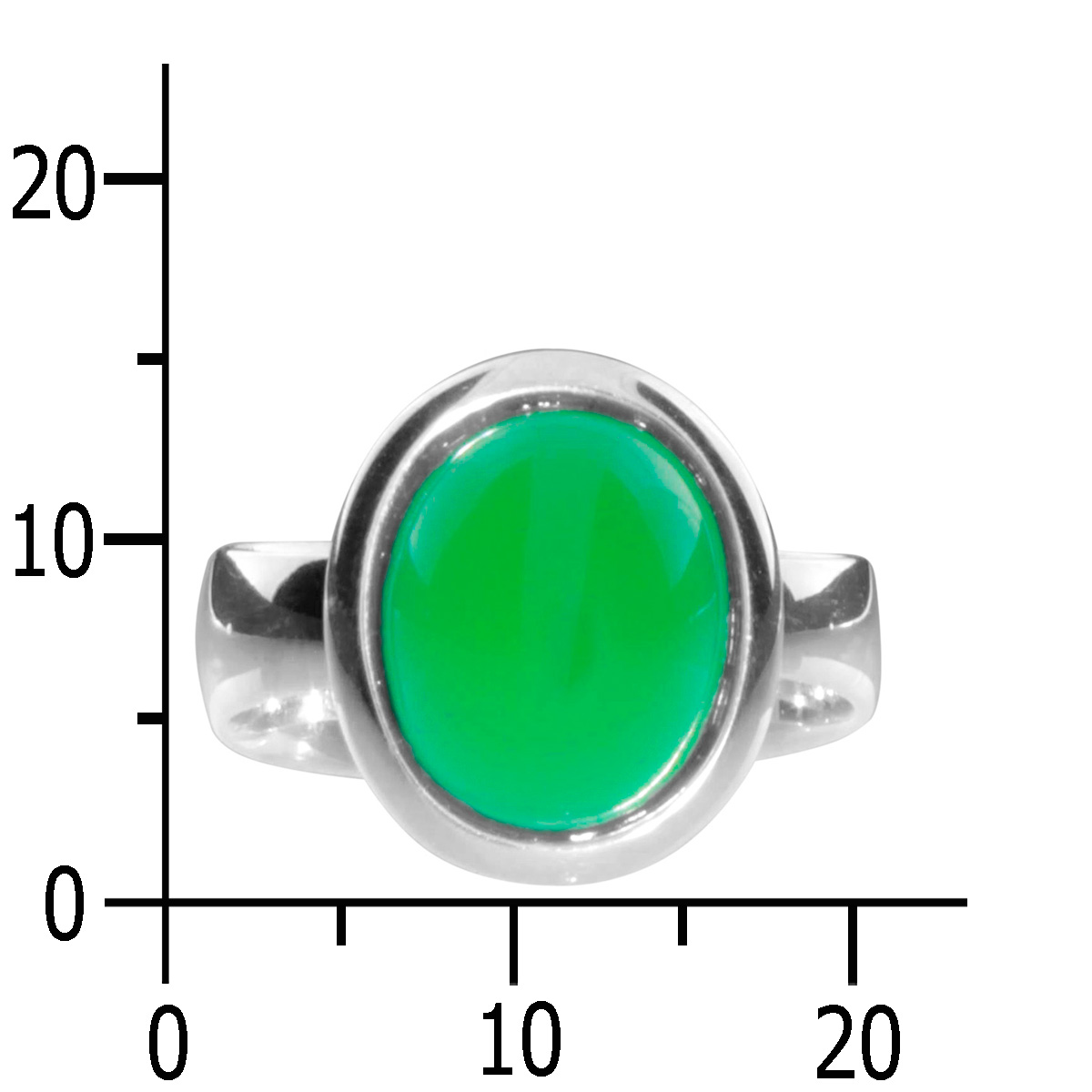 001-273434-0200k Ring Silber 925/000, Grünachat -Größe wählbar-