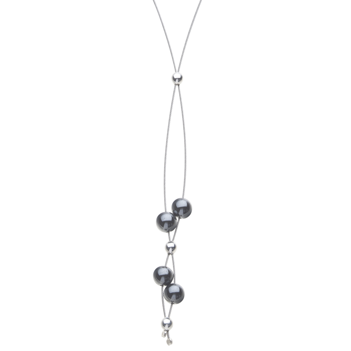 001-293037-0100 Edelstahlcollier 1/42 cm, Silber 925/000, Hämatit