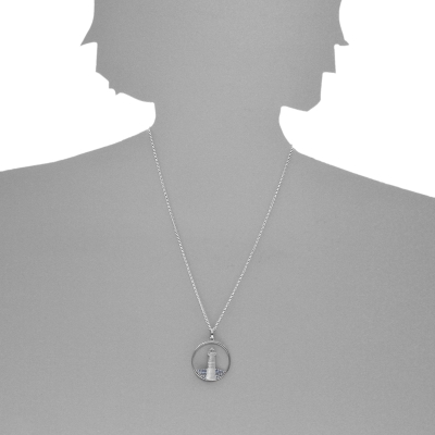 Kette mit Anhänger (28 mm) Silber 925/000, Zirkonia, blau -Länge wählbar- Kette mit Anhänger (28 mm) Silber 925/000, Zirkonia, blau -Länge wählbar-