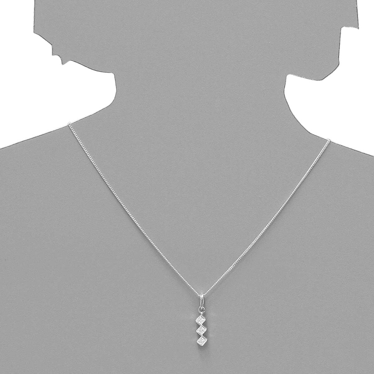043-201663-0100s Anhänger Silber 925/000, Zirkonia, weiß