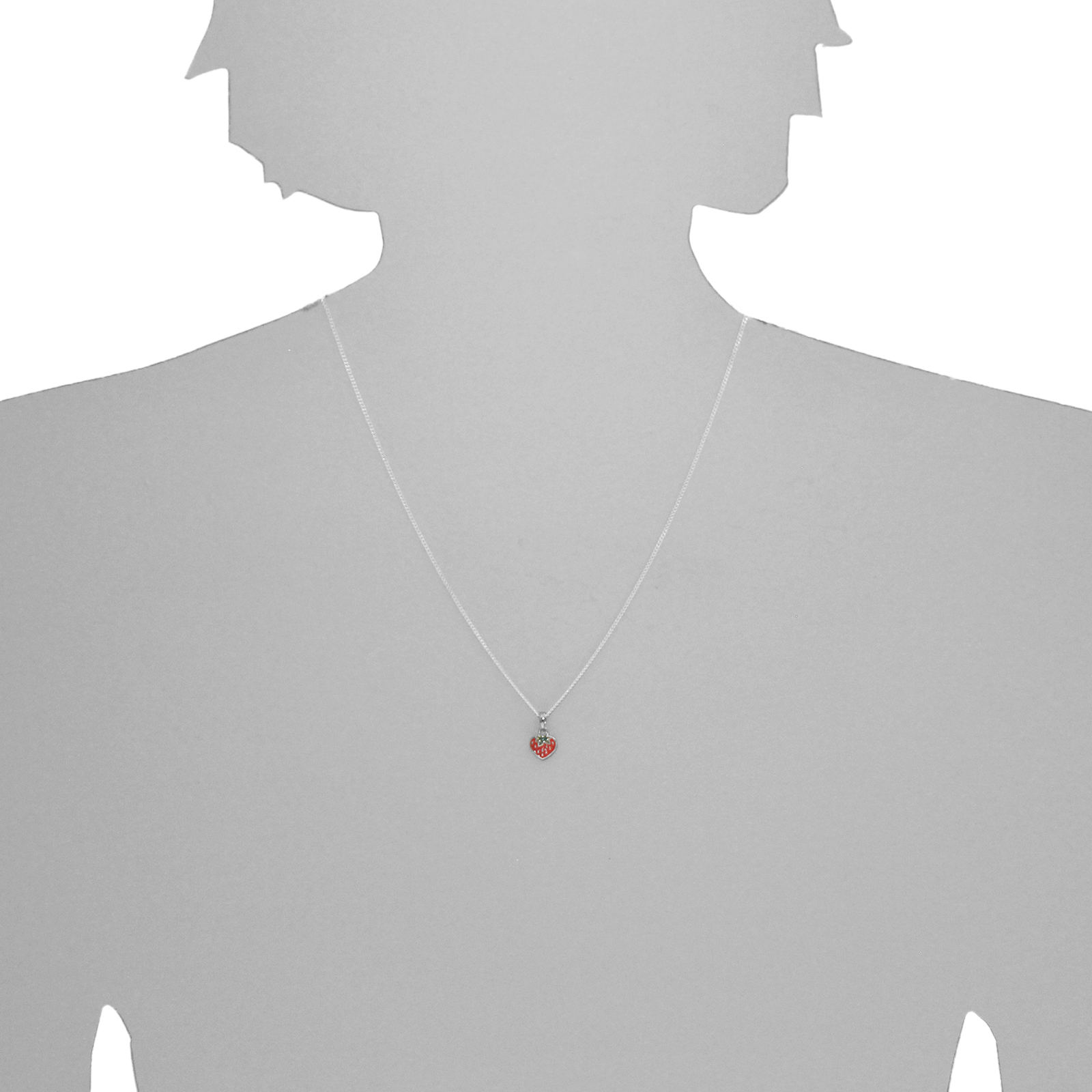 Kette mit Anhänger "Erdbeere", Silber 925/000 -Länge wählbar-    Kette mit Anhänger "Erdbeere", Silber 925/000 -Länge wählbar-
