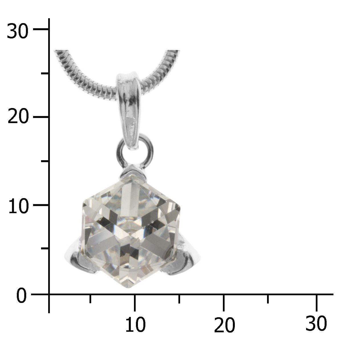 043-201504-A142k Kette mit Anhänger Silber 925/000, Zirkonia, weiß, 42 cm