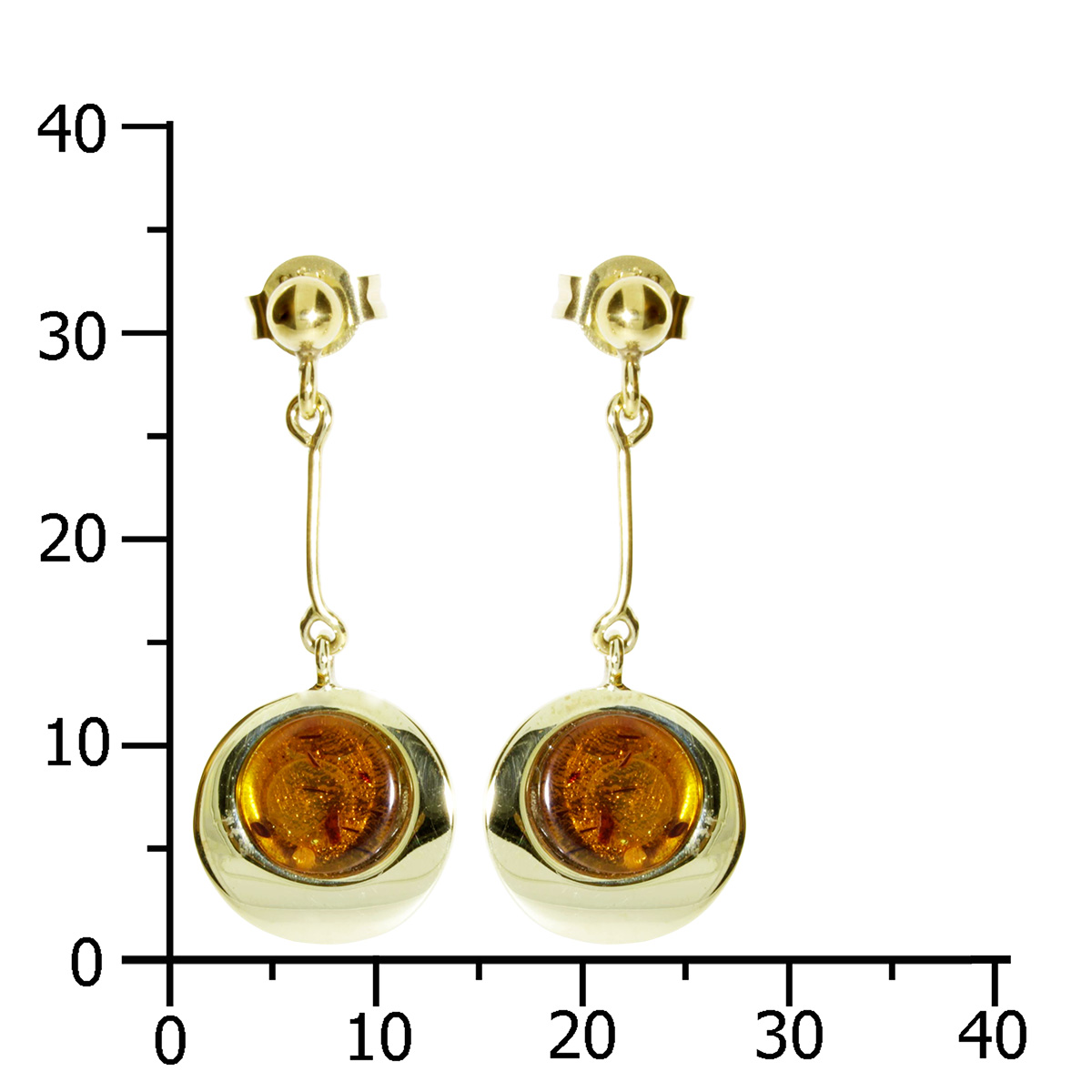 001-163352-0100k Ohrhänger Gold 333/000, Bernstein