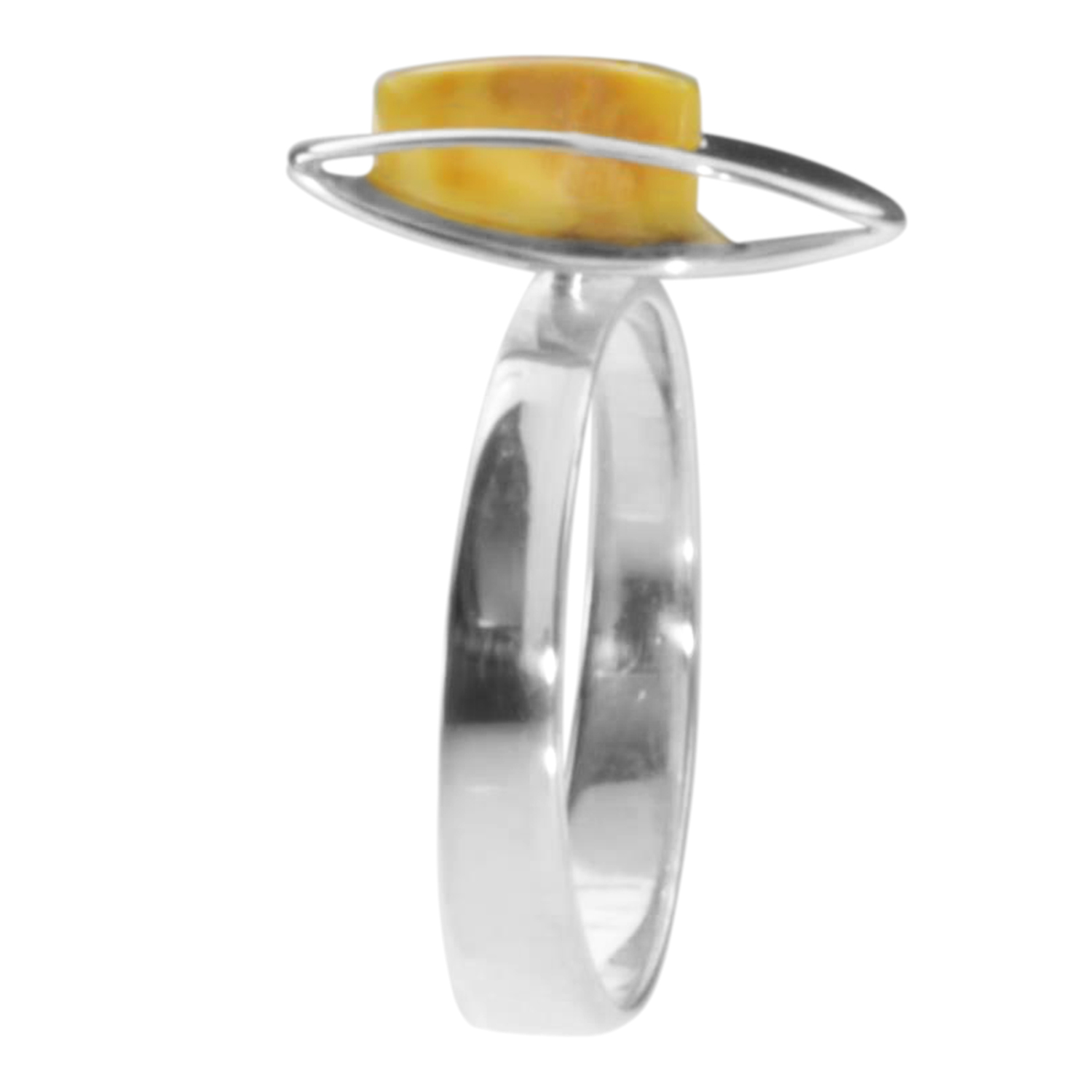 Ring Silber 925/000, Bernstein-Unikat -Größe wählbar-