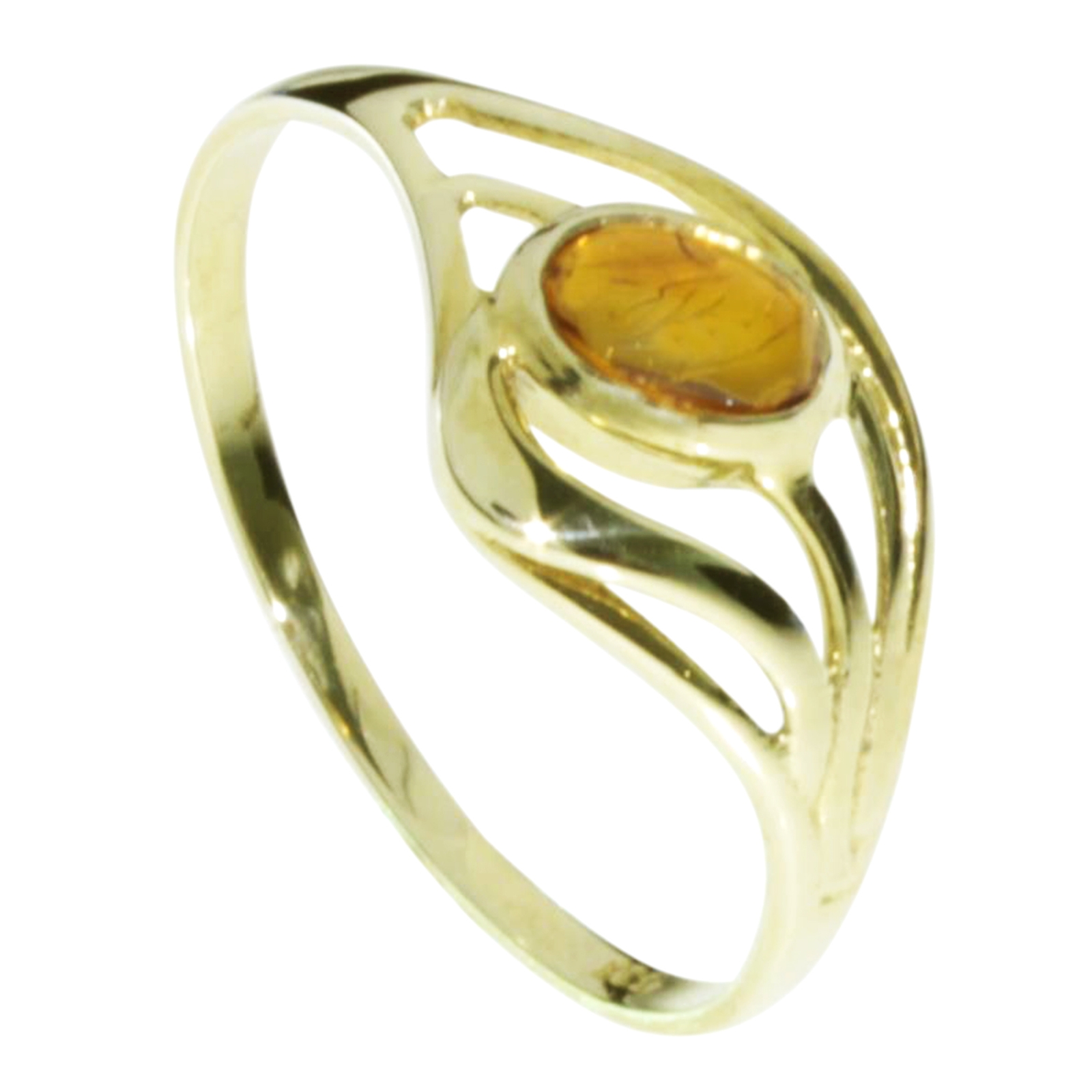 001-172069-GR58 Ring Gold 333/000, Bernstein -Größe wählbar-