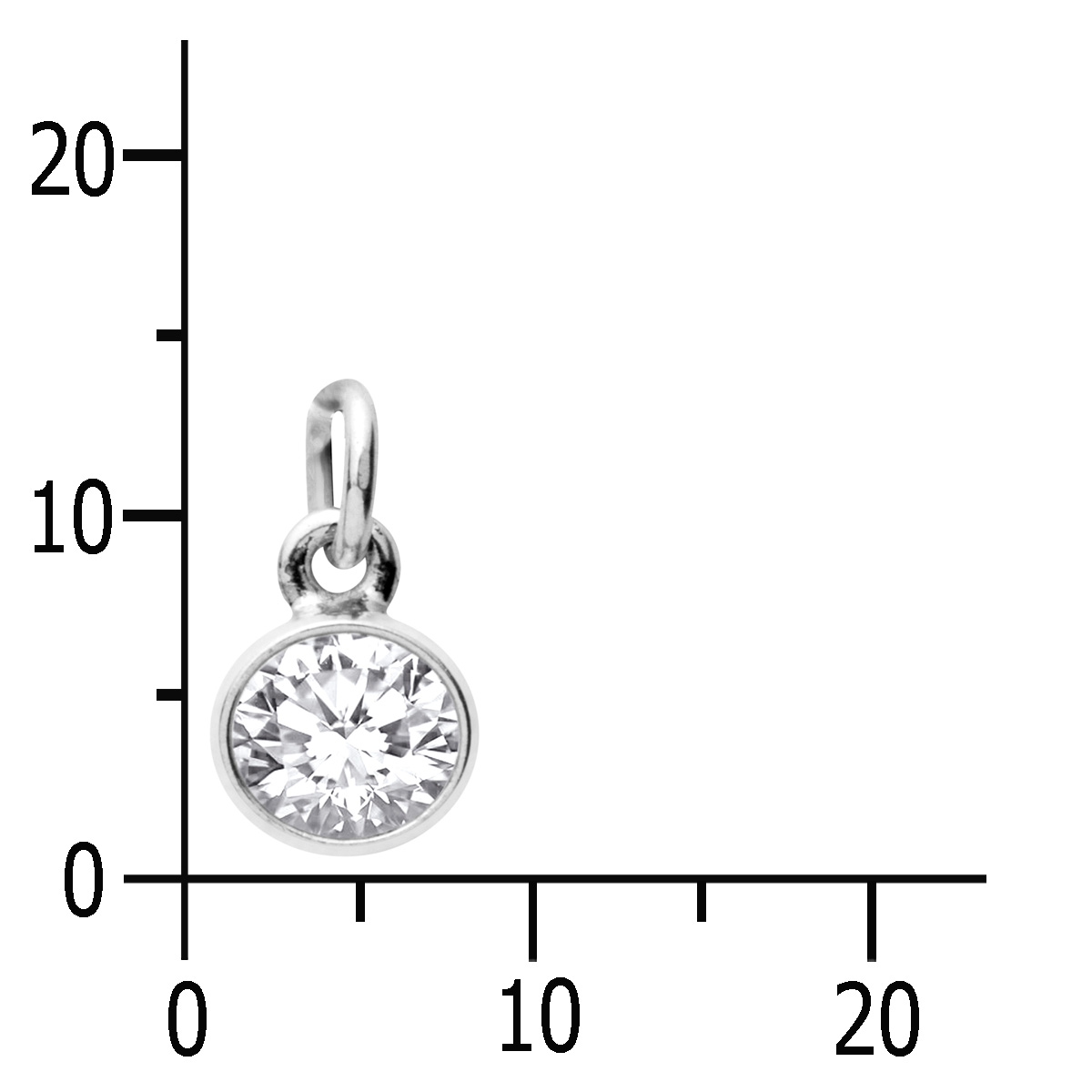 043-201719-B010k Anhänger Silber 925/000, Zirkonia, weiß